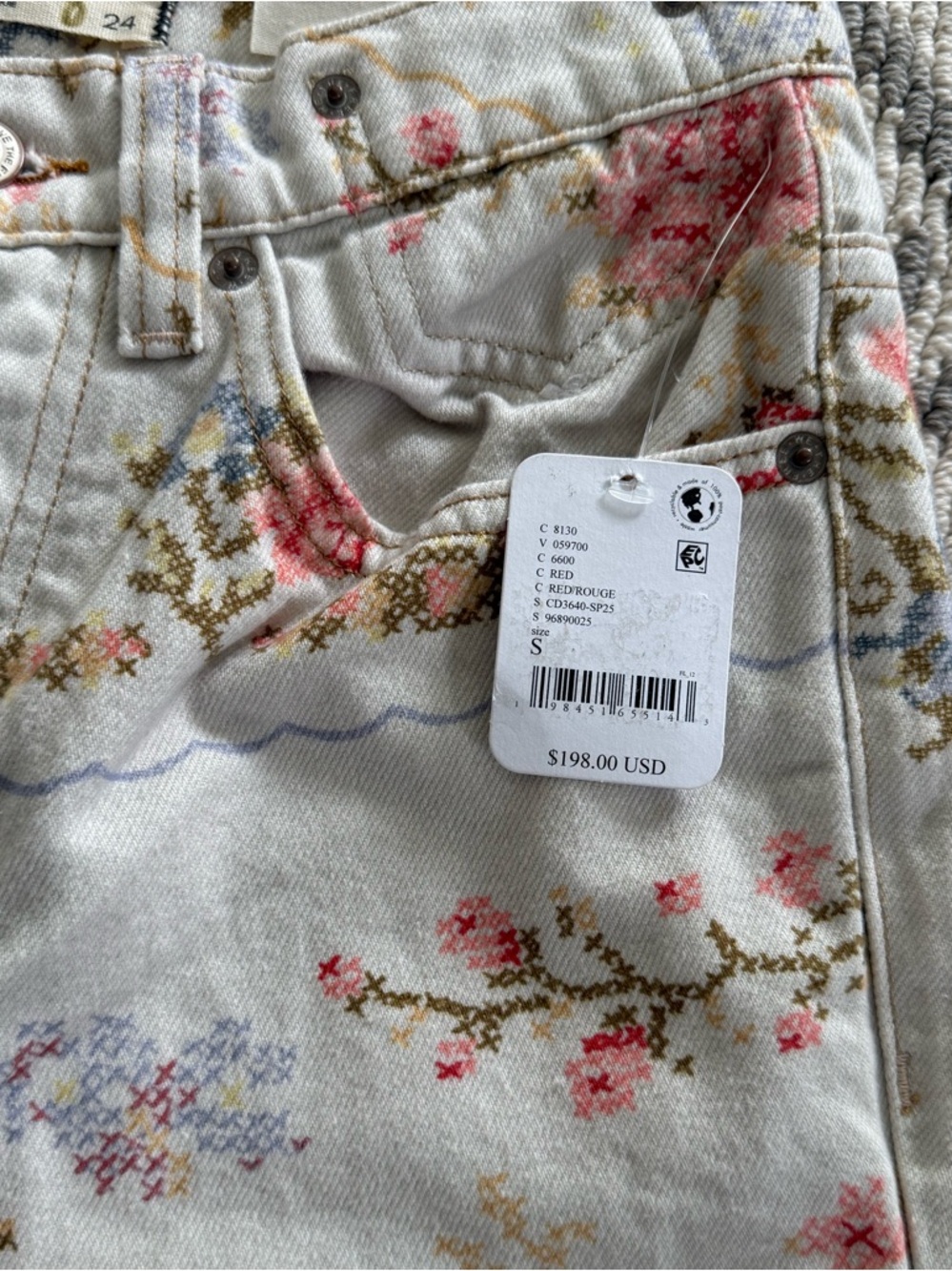 NWT - Free People - EDEN Printed High Slouchy Jeans - Picture 7 of 14